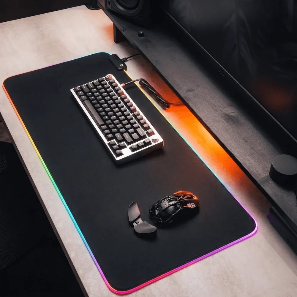 RGB Gaming Mouse Pad – Extra Large Non-Slip Desk Mat with LED Lighting (800x300mm)