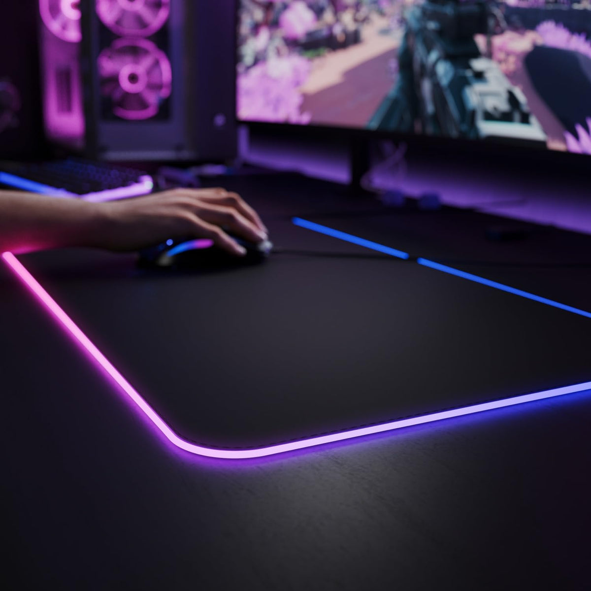 RGB Gaming Mouse Pad – Extra Large Non-Slip Desk Mat with LED Lighting (800x300mm)